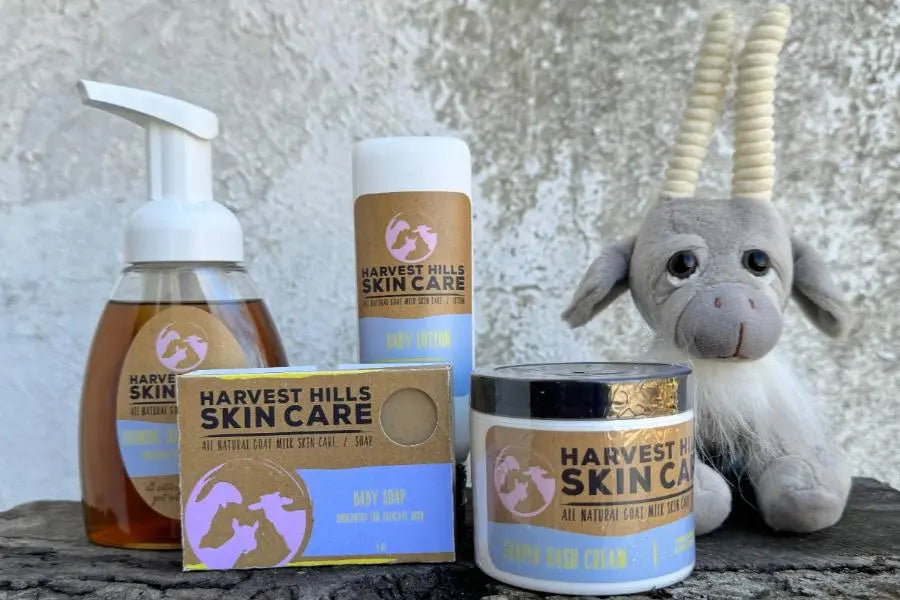 Baby care collection soap, lotion, diaper rash cream