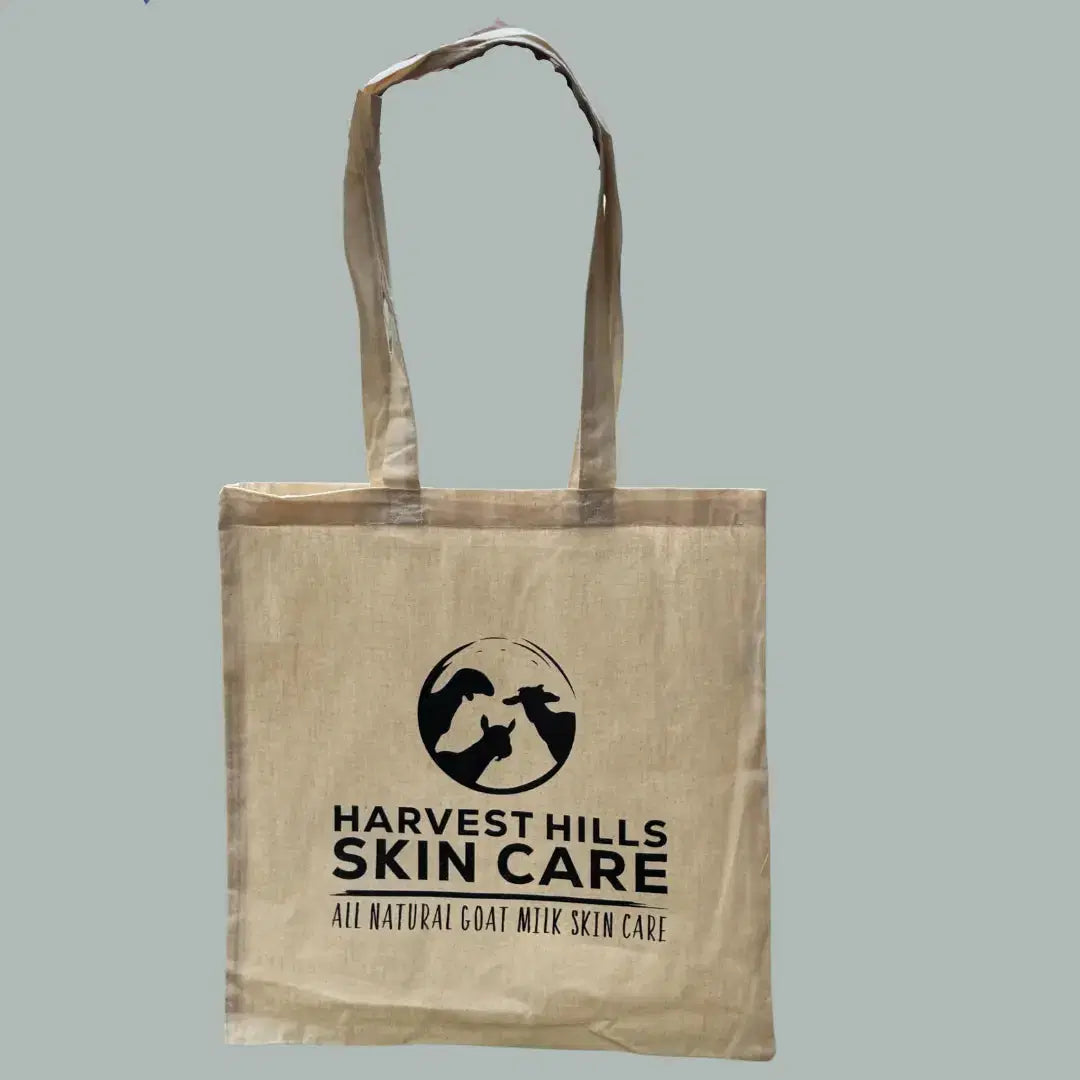 Natural muslin tote bag-Harvest Hills Skin Care