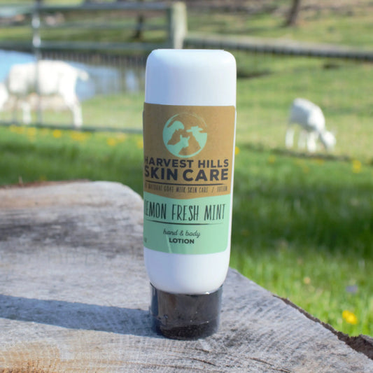 Lemon Fresh Mint  Lotion Harvest Hills Skin Care All Natural Goat Milk Skin Care
