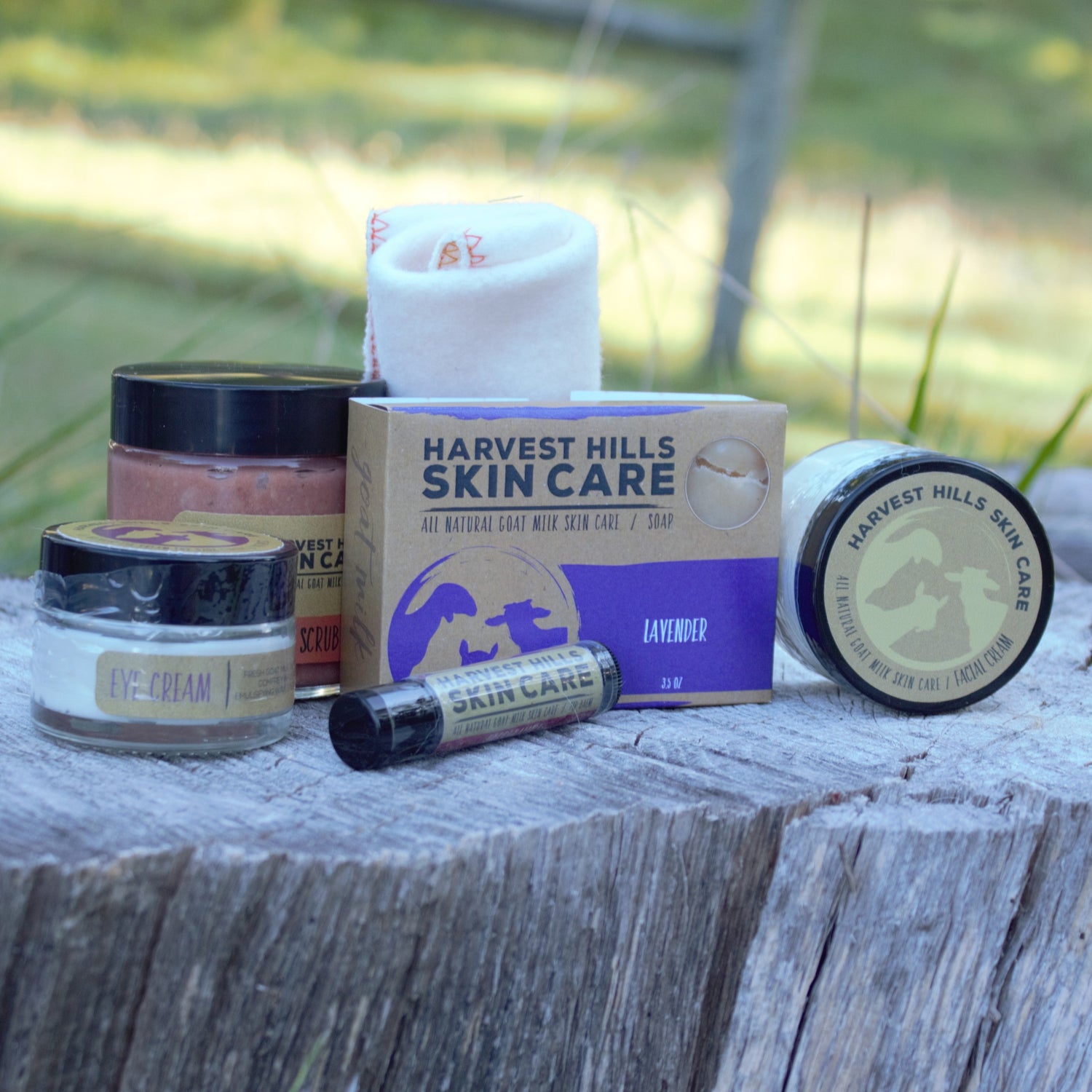 Goat milk soap and lotion for dry facial skin