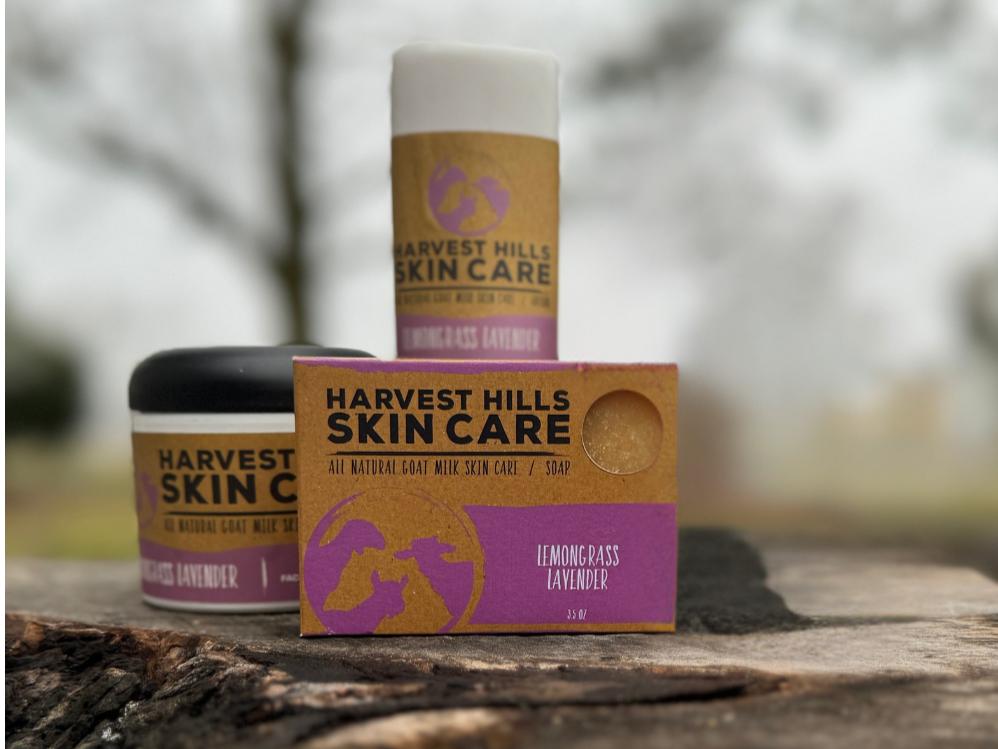 Lemongrass Lavender goat milk soap, goat milk lotion, goat milk moisturizer