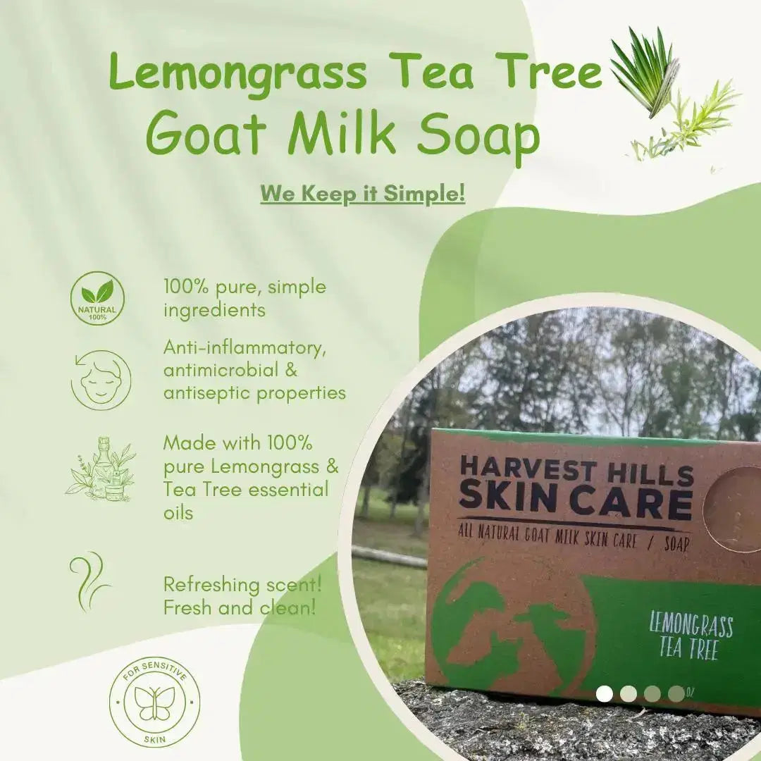 Lemongrass Tea Tree Goat Milk Soap - Harvest Hills Goat Milk Skin Care