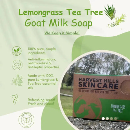 Lemongrass Tea Tree Goat Milk Soap - Harvest Hills Goat Milk Skin Care
