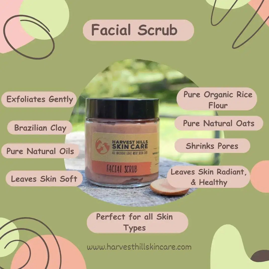 Facial Scrub - Natural & Unscented Harvest Hills Goat Milk Skin Care