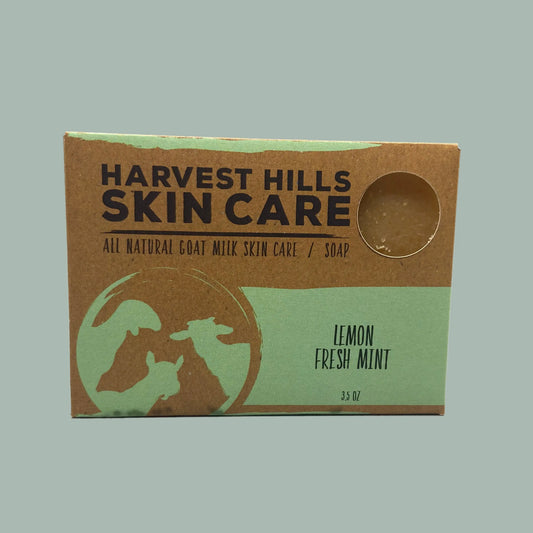 Lemon Fresh Mint Soap Harvest Hills Skin Care All Natural Goat Milk Skin Care