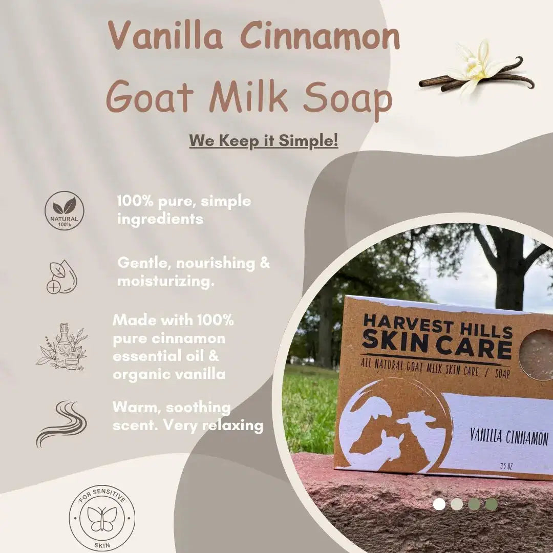 Vanilla Cinnamon Soap Harvest Hills Skin Care All Natural Goat Milk Skin Care