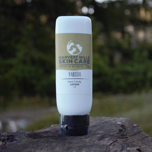 Vanilla Lotion for Hand & Body Harvest Hills Skin Care All Natural Goat Milk Skin Care